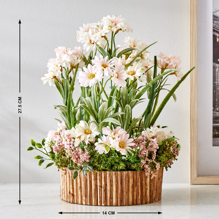 Gloria Floret Natural Dried Flowers with Bamboo Fence