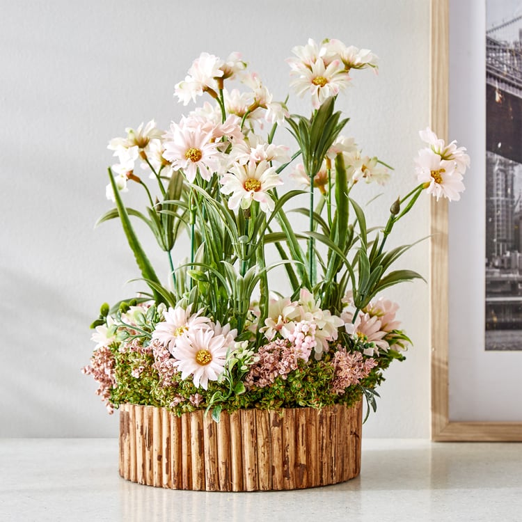 Gloria Floret Natural Dried Flowers with Bamboo Fence