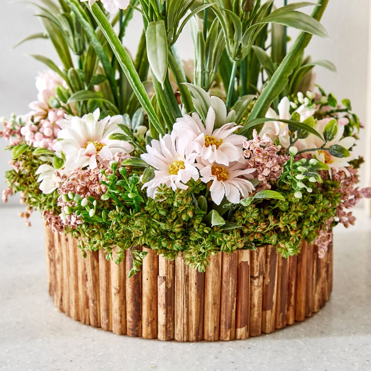 Gloria Floret Natural Dried Flowers with Bamboo Fence