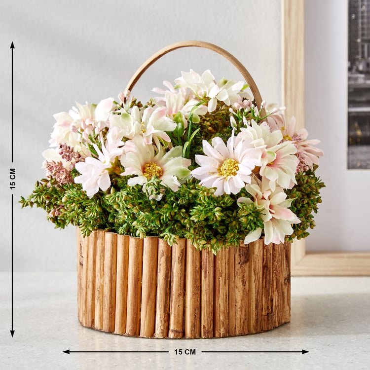 Gloria Floret Natural Dried Flowers with Bamboo Basket