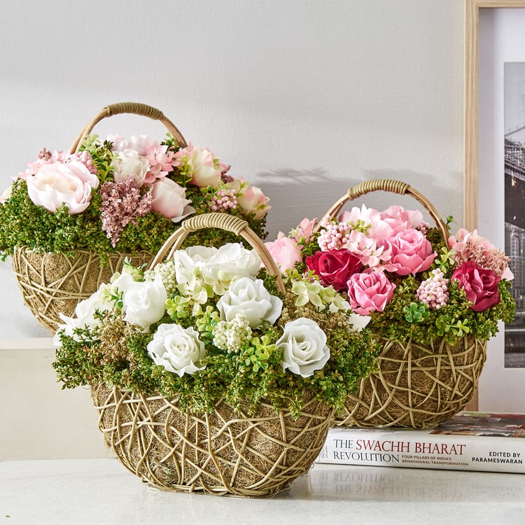 Gloria Floret Natural Dried Flowers with Basket