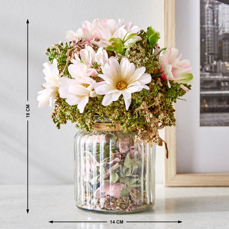 Gloria Floret Natural Dried Flowers in Glass Jar