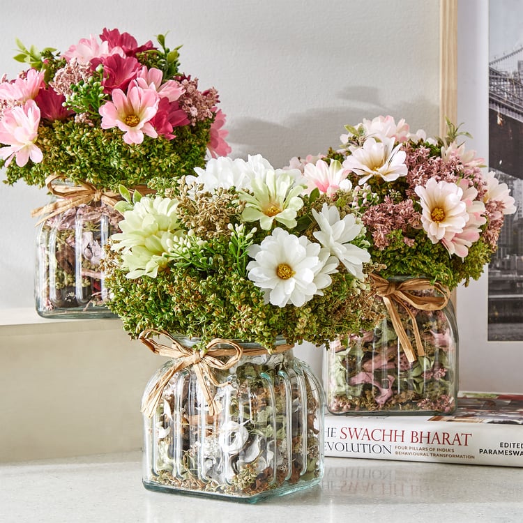Gloria Floret Natural Dried Flowers in Glass Jar
