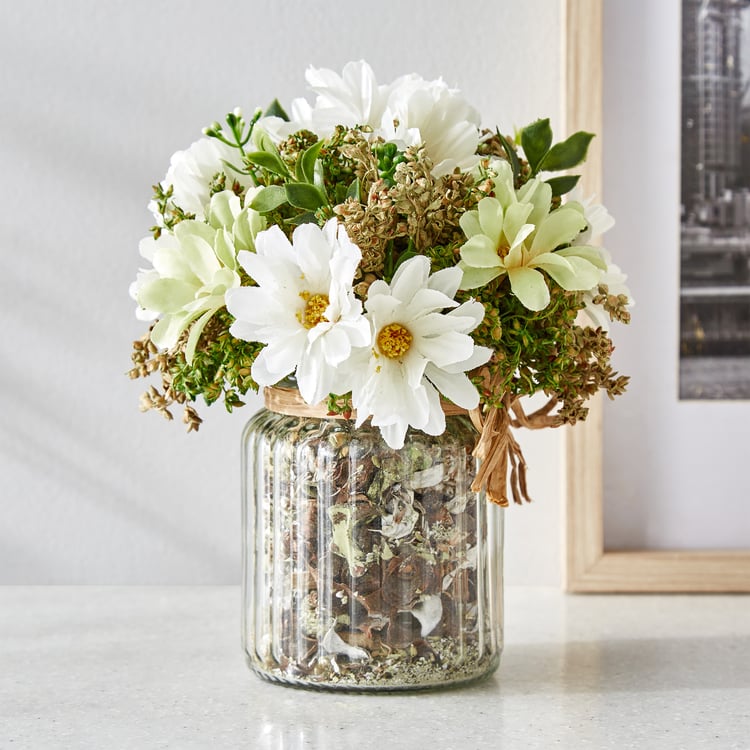 Gloria Floret Natural Dried Flowers in Glass Jar