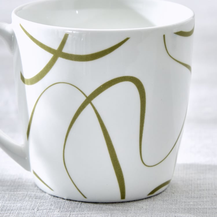 Heva Bone China Printed Coffee Mug - 240ml