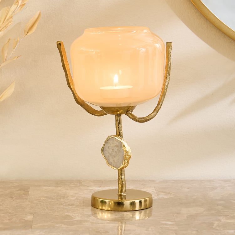 Eternity Vogue Gwen Glass and Metal Candle Holder