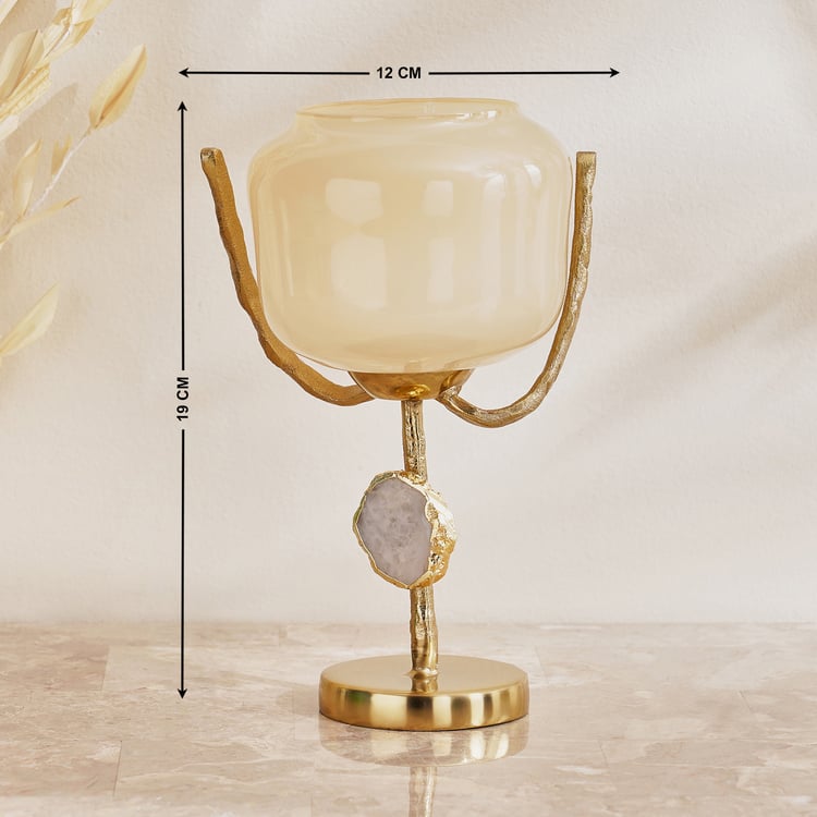 Eternity Vogue Gwen Glass and Metal Candle Holder