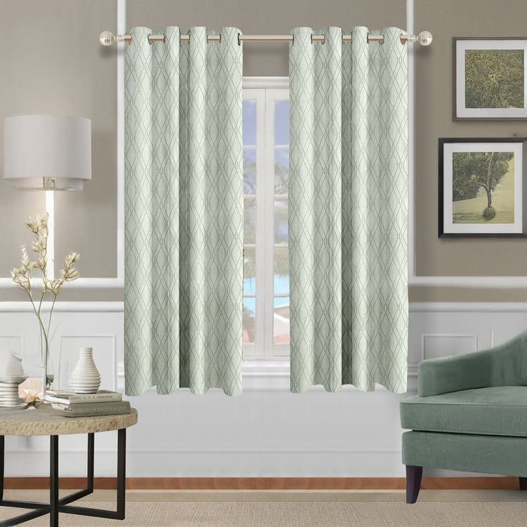 CORTINA Set of 2 Printed Light Filtering Window Curtains - 5ft