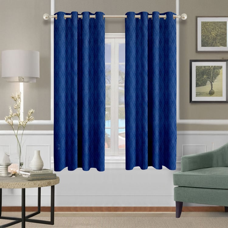 CORTINA Set of 2 Printed Light Filtering Window Curtains - 5ft