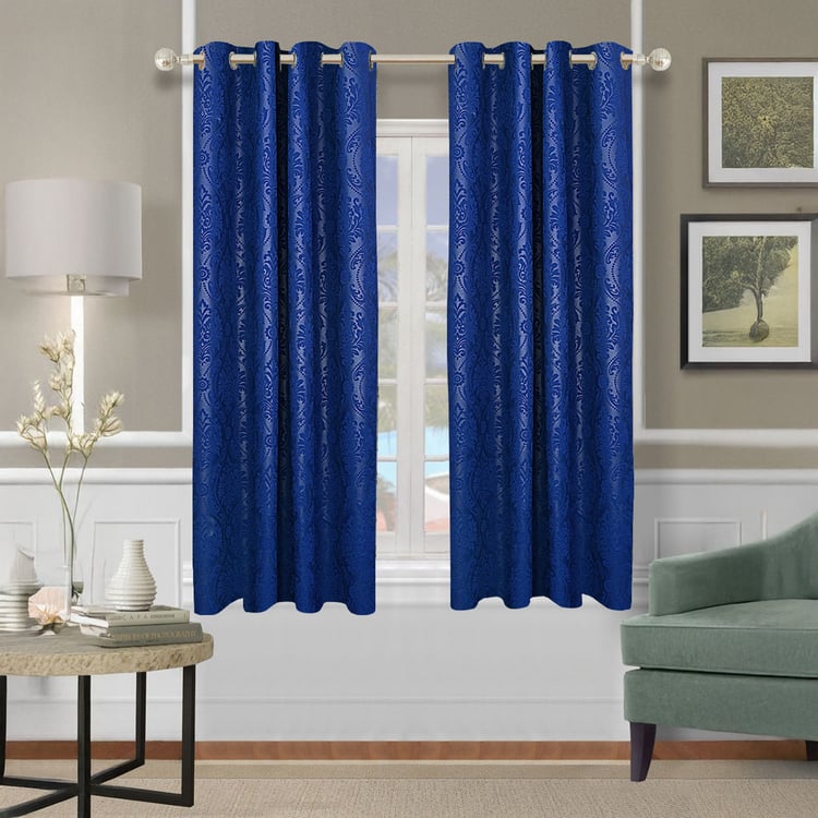 CORTINA Set of 2 Printed Light Filtering Window Curtains - 5ft