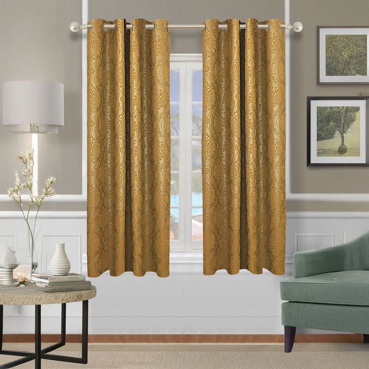 CORTINA Set of 2 Printed Light Filtering Window Curtains - 5ft