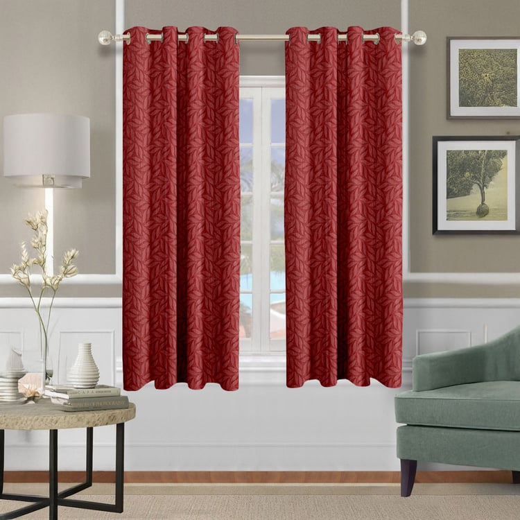 CORTINA Set of 2 Printed Light Filtering Window Curtains - 5ft