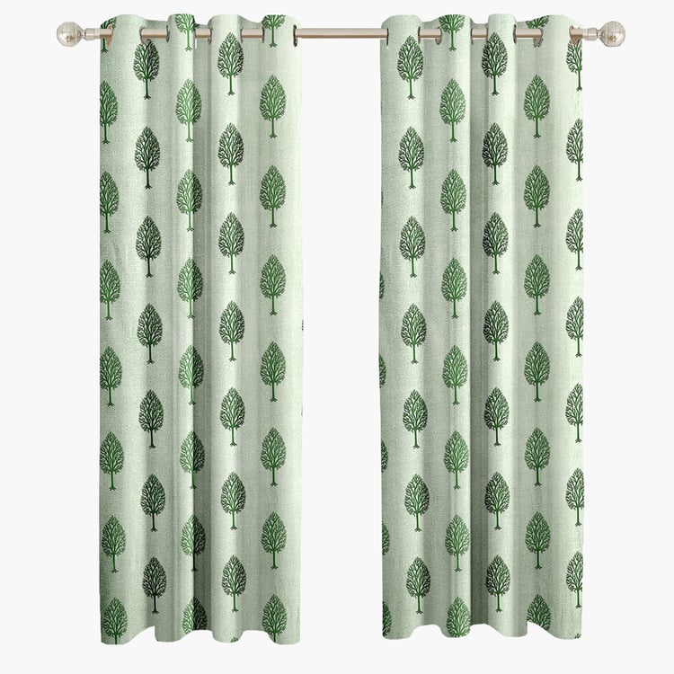 CORTINA Set of 2 Printed Light Filtering Door Curtains - 7ft