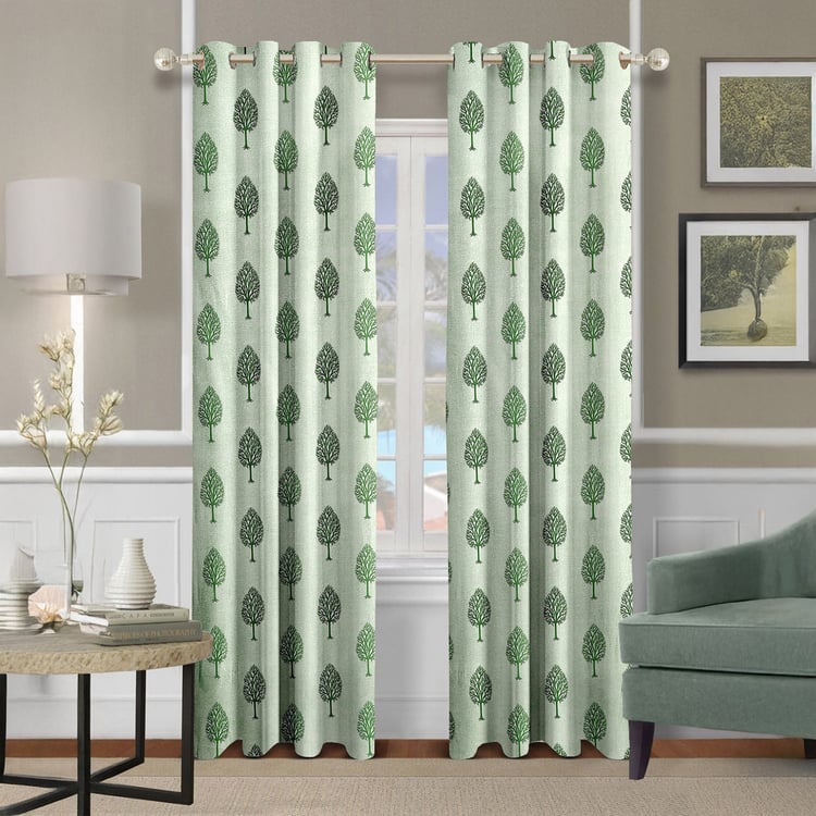 CORTINA Set of 2 Printed Light Filtering Door Curtains - 7ft