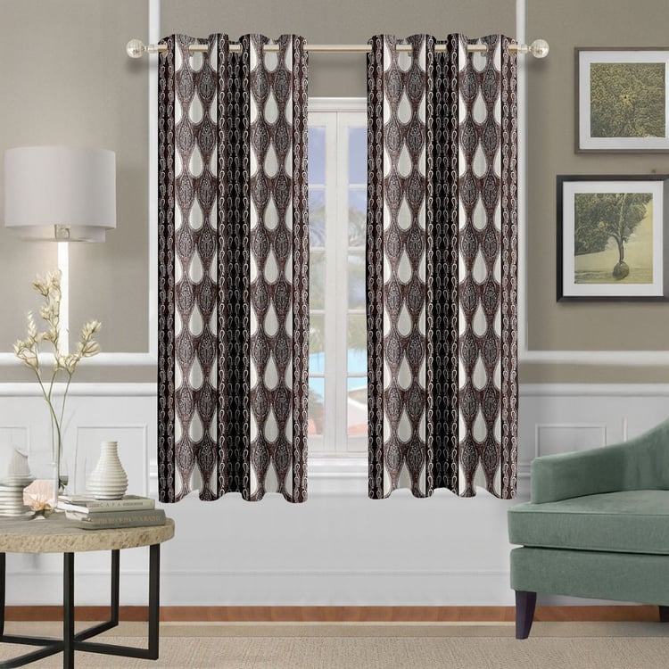 CORTINA Set of 2 Printed Light Filtering Window Curtains - 5ft