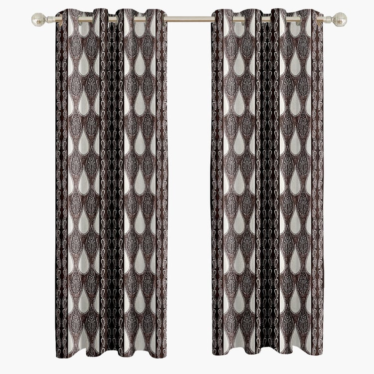 CORTINA Set of 2 Printed Light Filtering Window Curtains - 5ft