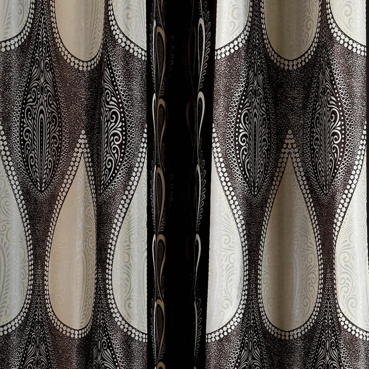 CORTINA Set of 2 Printed Light Filtering Window Curtains - 5ft