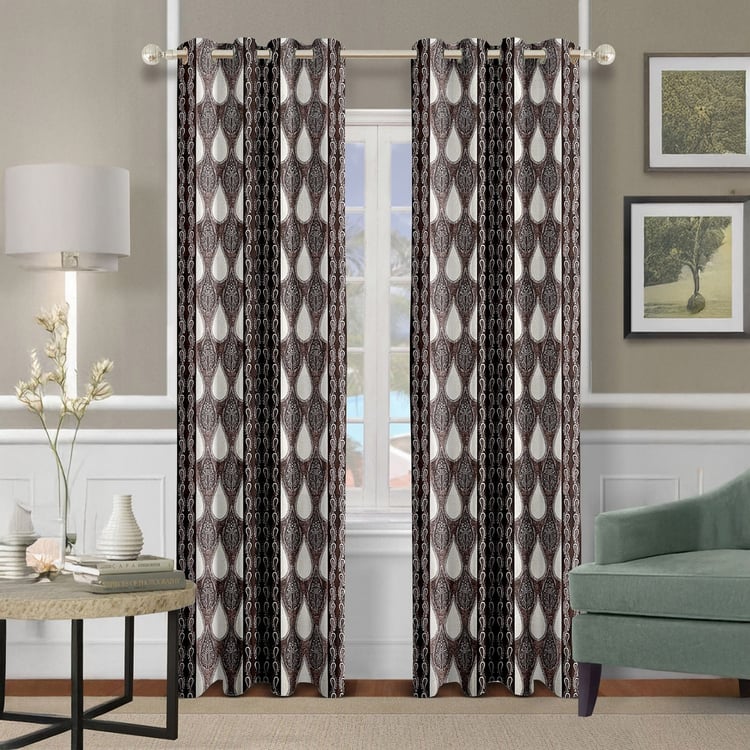 CORTINA Set of 2 Printed Light Filtering Door Curtains - 7ft