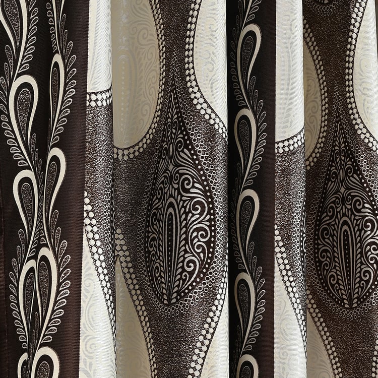 CORTINA Set of 2 Printed Light Filtering Door Curtains - 7ft
