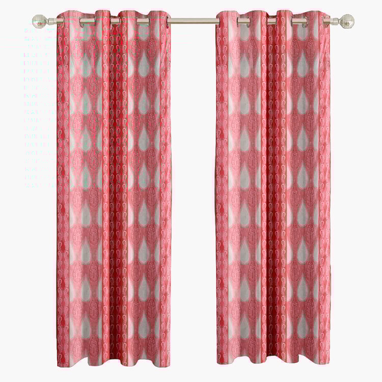 CORTINA Set of 2 Printed Light Filtering Window Curtains - 5ft