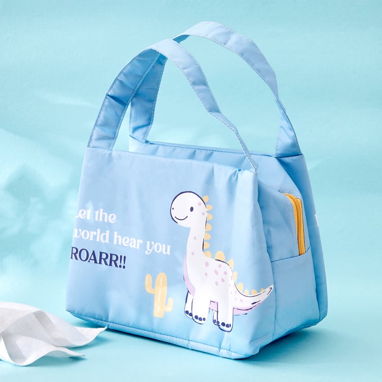 Back To School Feast Fabric Dinosaur Print Lunch Bag