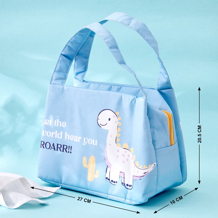 Back To School Feast Fabric Dinosaur Print Lunch Bag