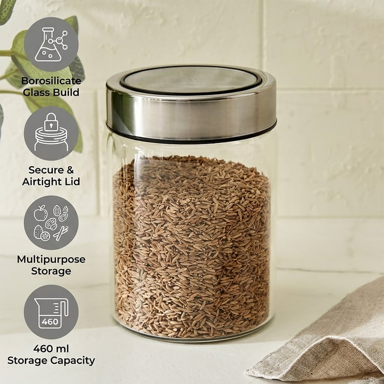 Palestine Lumina Borosilicate Glass Jar with Lid - 620ml