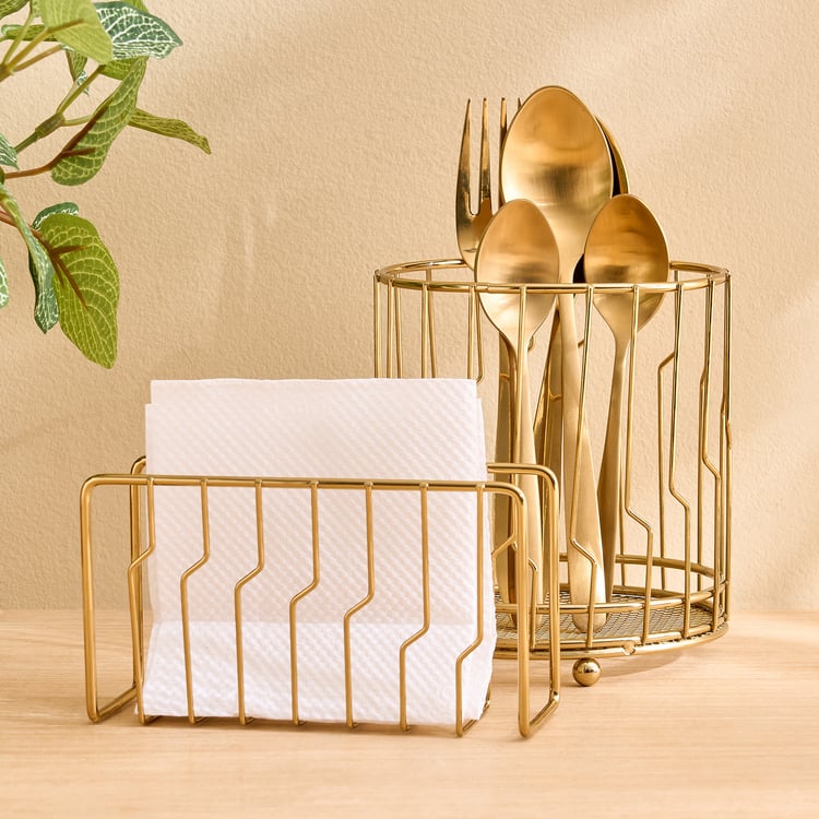 Regal Luxe Aurum Metal Tissue Holder - 14x5x8cm