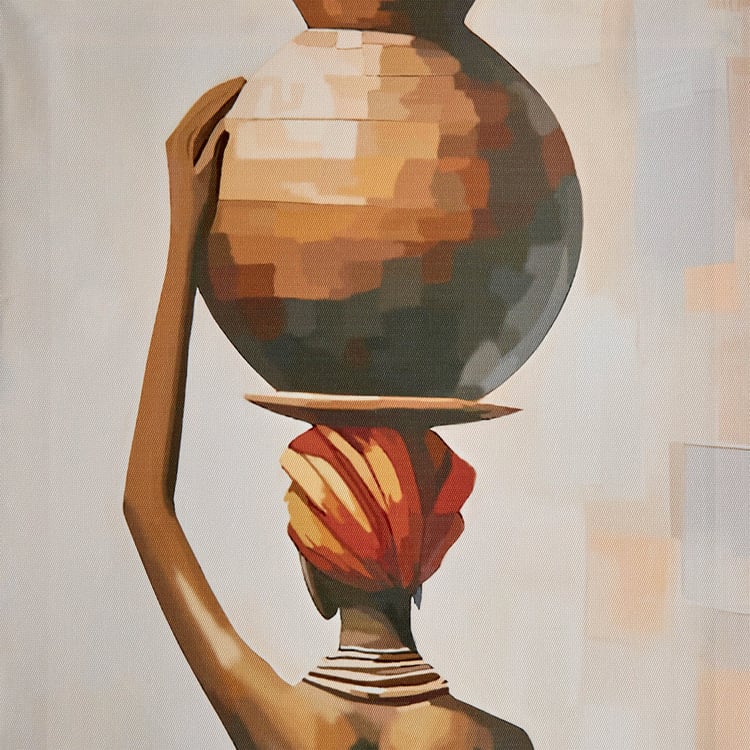 Brezza African Set of 2 Canvas Standing Lady Picture Frames - 30x90cm