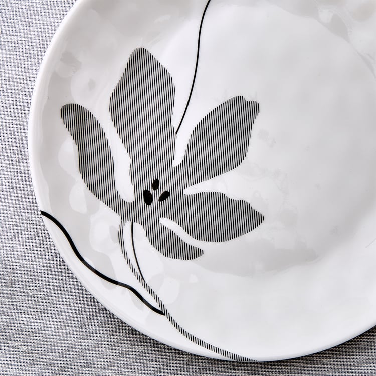 Meadows Monochrome Melamine Printed Side Plate - 18.5cm