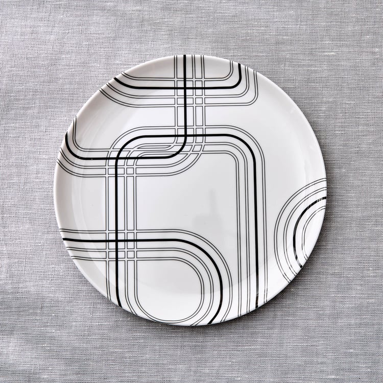 Meadows Monochrome Melamine Printed Side Plate - 18.5cm