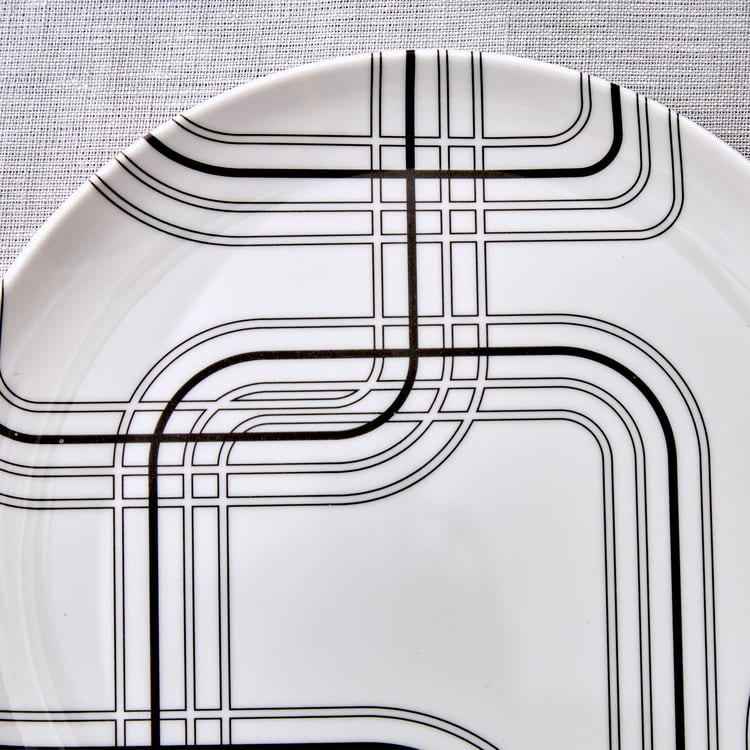 Meadows Monochrome Melamine Printed Side Plate - 18.5cm