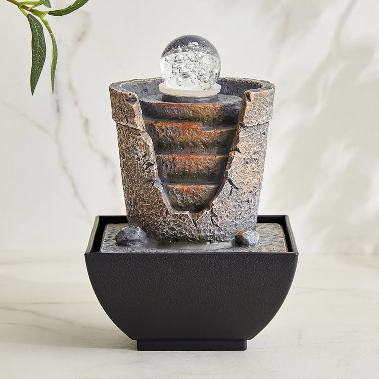 Alpine Modern Polyresin Rotating Ball Water Fountain - 13x19cm