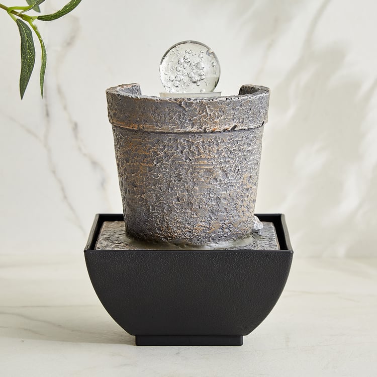 Alpine Modern Polyresin Rotating Ball Water Fountain - 13x19cm