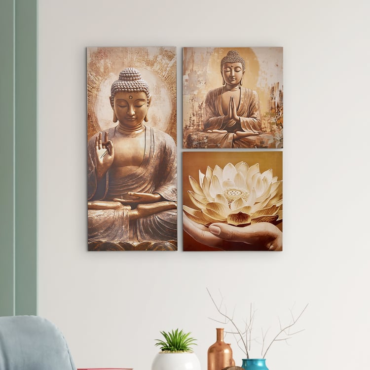 Brezza Set of 3 Canvas Buddha Picture Frames
