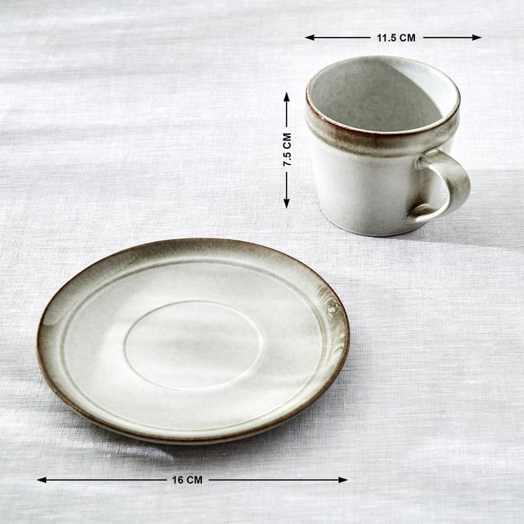 Natura Oliver Stoneware Cup and Saucer - 260ml