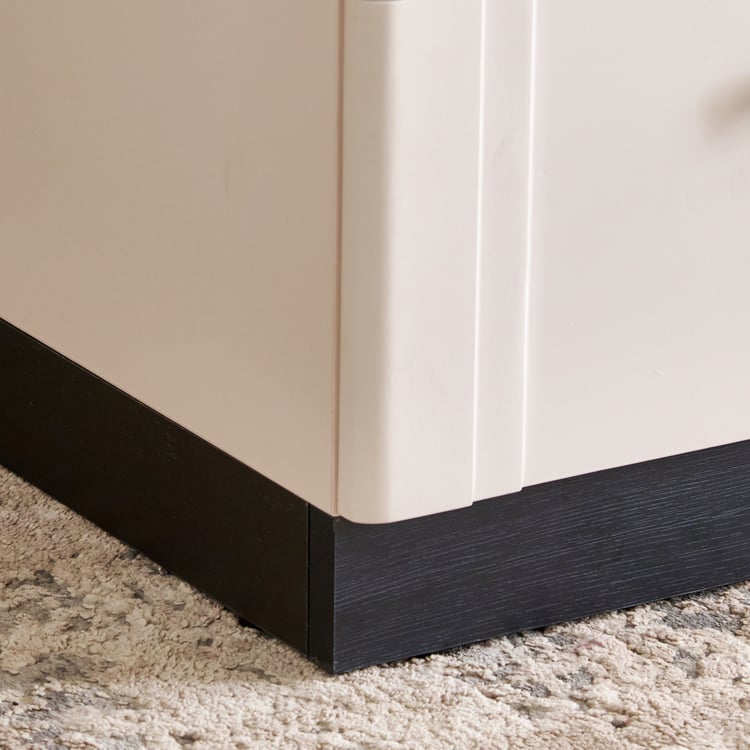 Saga Bedside Table with Drawers - Beige