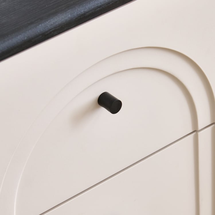 Saga Bedside Table with Drawers - Beige