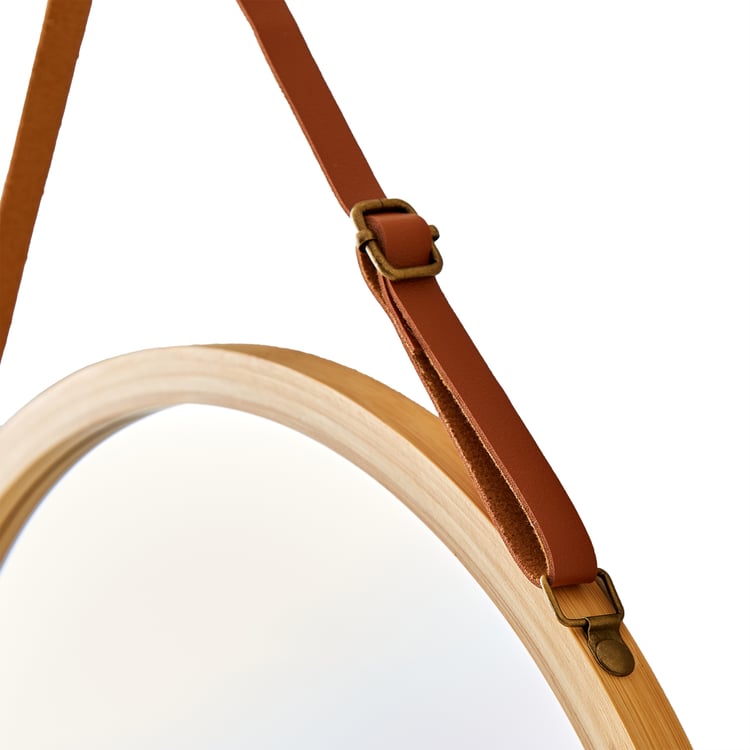 Reflection Bamboo Round Hanging Wall Mirror - 38cm