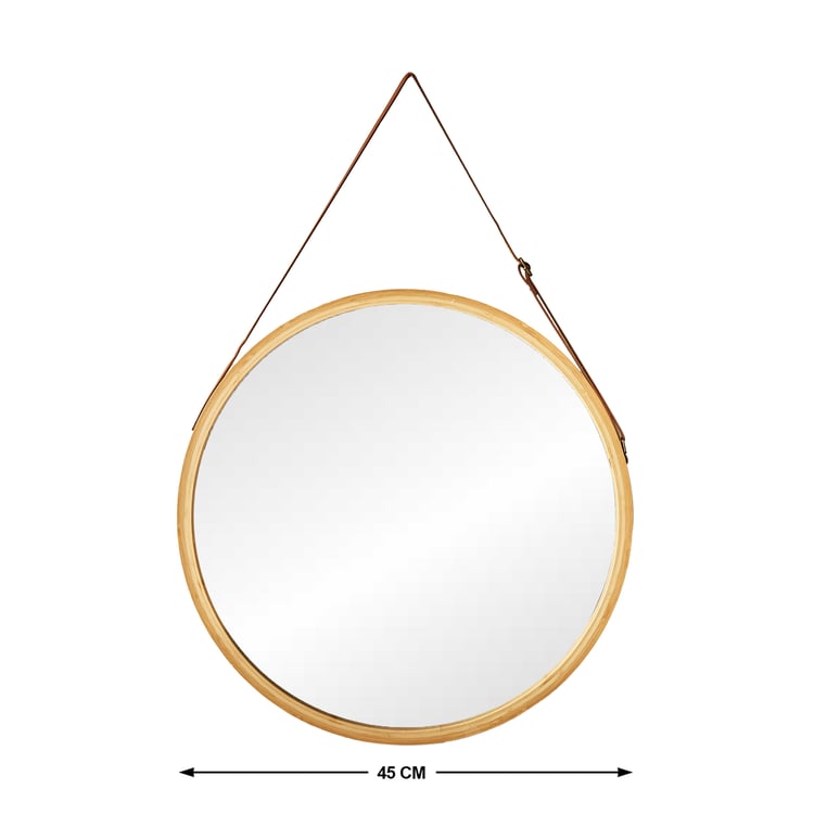 Reflection Bamboo Round Hanging Wall Mirror - 45cm