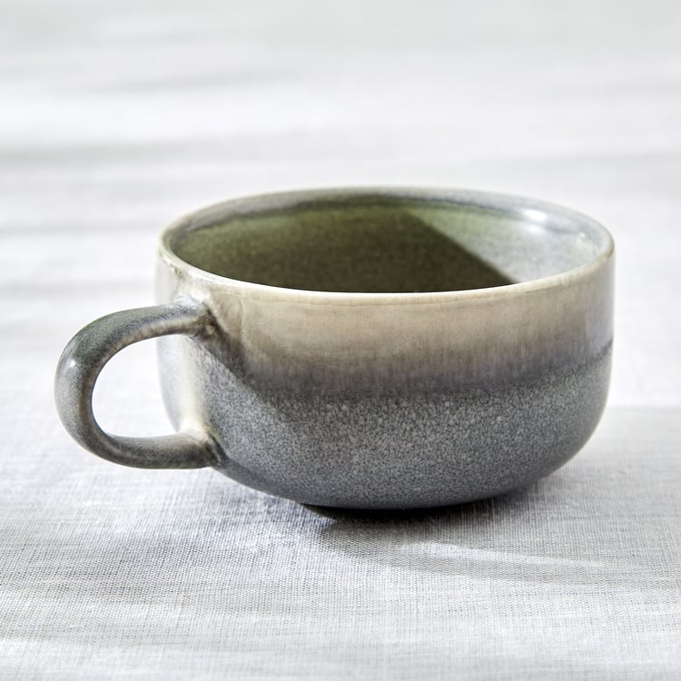 Natura Pewter Halo Stoneware Printed Cup and Saucer - 280ml