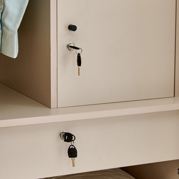 Saga 4-Door Wardrobe with Mirrors - Beige