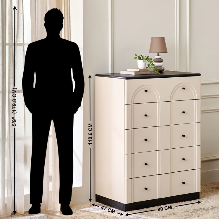 Saga Chest of 5 Drawers - Beige