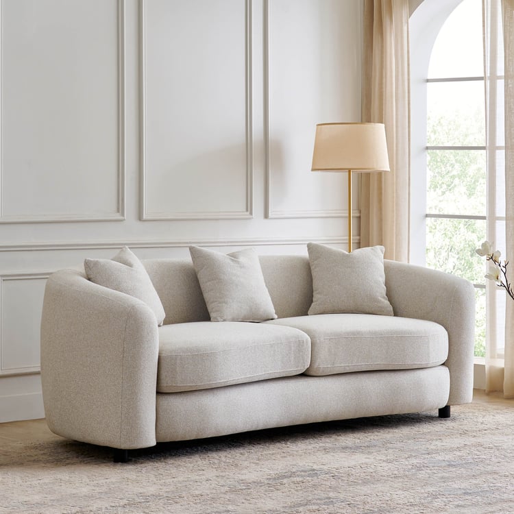 Saga Fabric 3+2 Seater Sofa Set with Cushions - Beige
