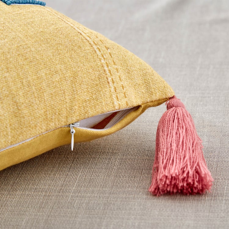 Glance Happy Home Embroidered Filled Cushion - 50x30cm
