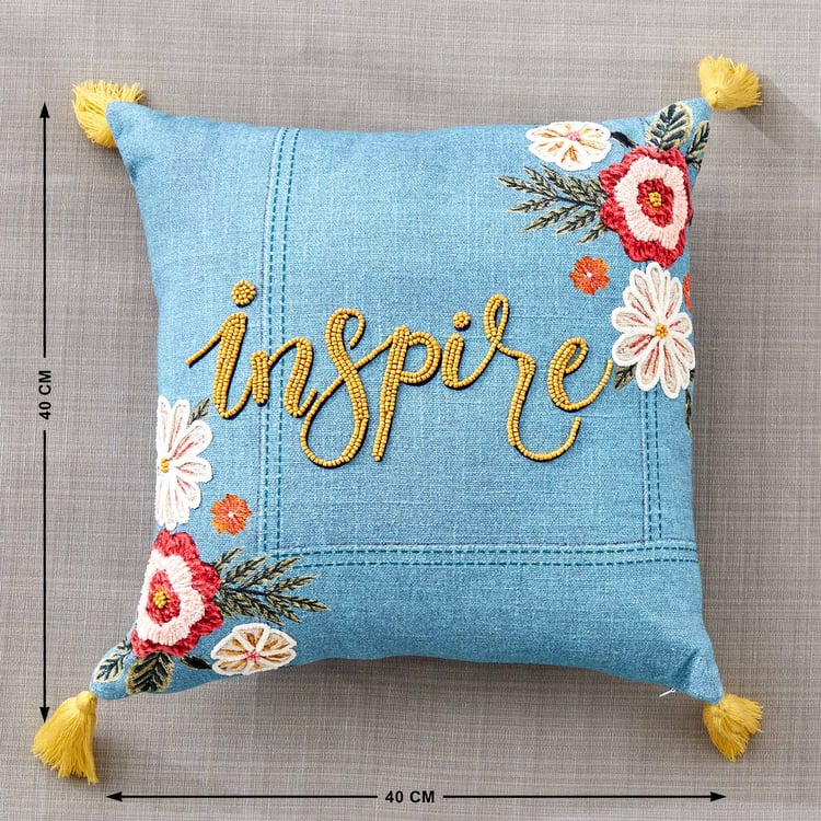 Glance Inspire Embroidered Filled Cushion - 40x40cm