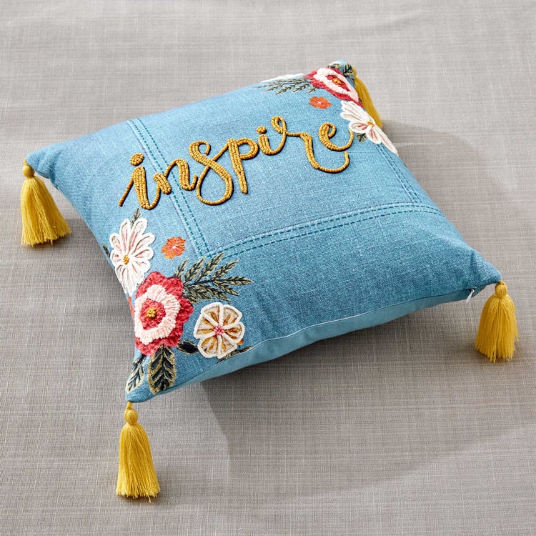 Glance Inspire Embroidered Filled Cushion - 40x40cm