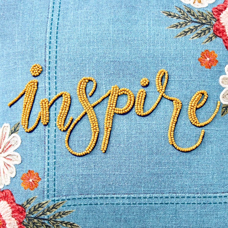 Glance Inspire Embroidered Filled Cushion - 40x40cm