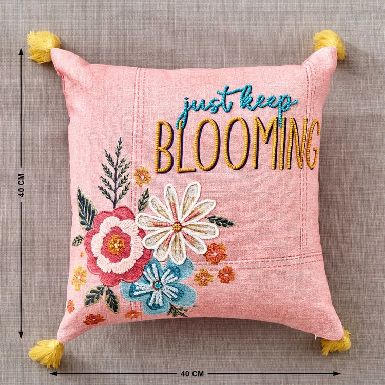 Glance Embroidered Filled Cushion - 40x40cm