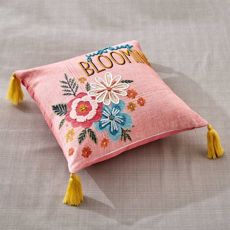 Glance Embroidered Filled Cushion - 40x40cm